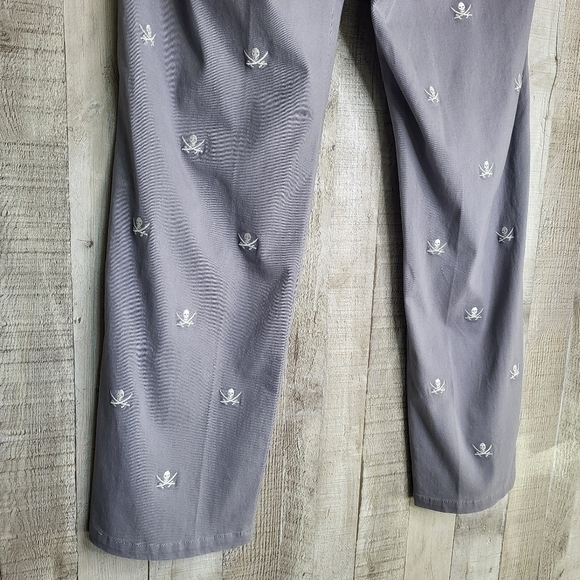 Castaway Nantucket Island Pirate Skull Pants. 34"×29" Grey and White - Picture 7 of 12